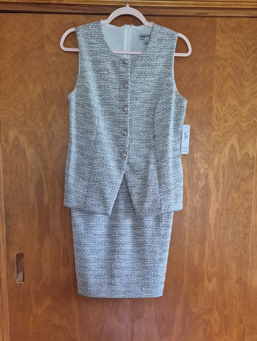 Shelby & Palmer Gray Tweed Sleeveless Dress,  size 8